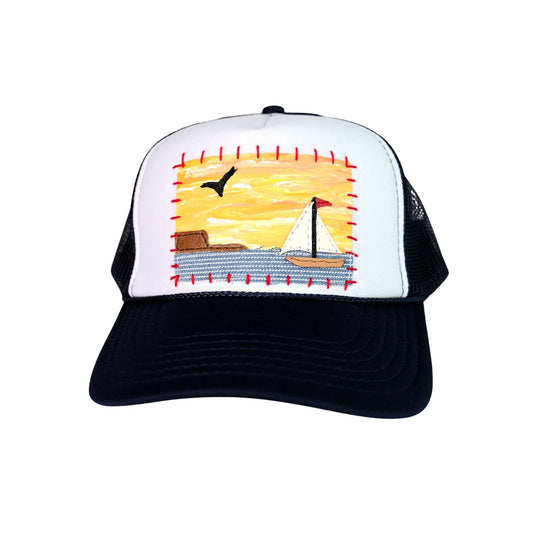 Patch Hat - Sailboat Hat Orange Sky