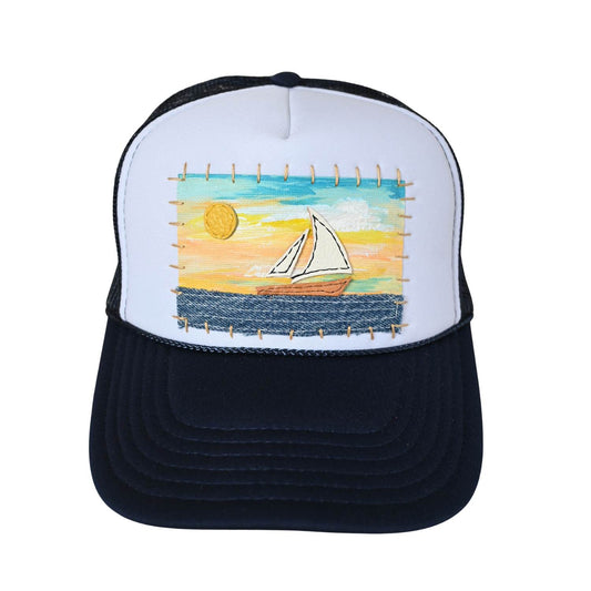 Patch Hat - NVY Sailboat Denim Ocean