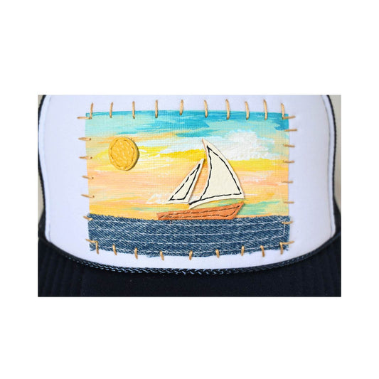 Patch Hat - NVY Sailboat Denim Ocean