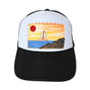 Patch Hat - BLK Sailboat Red Sun