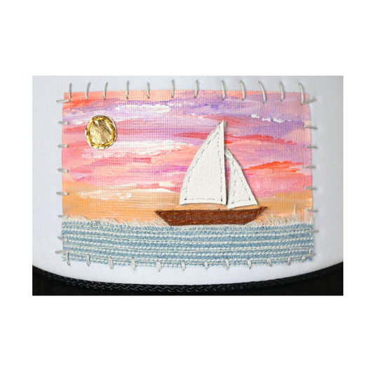 Patch Hat - BLK Sailboat Foil Sun Denim Ocean