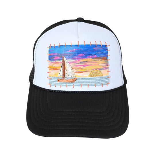 Patch Hat - BLK Sailboat Foil Sun Denim Ocean #2