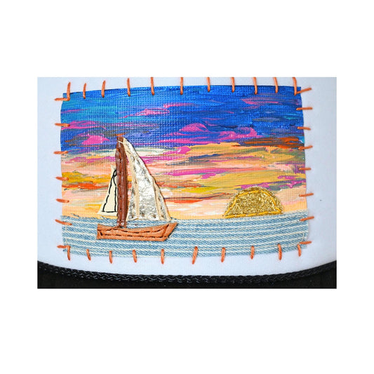 Patch Hat - BLK Sailboat Foil Sun Denim Ocean #2