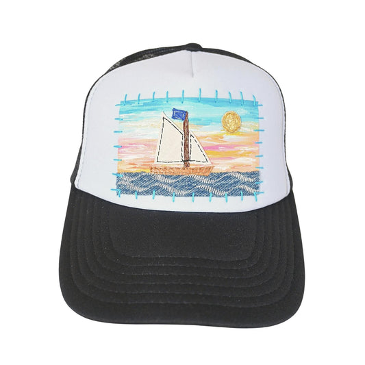Patch Hat - BLK Sailboat Foil Sun Denim Ocean #3