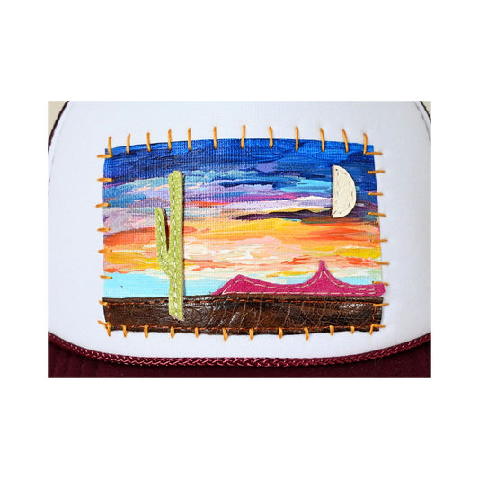 Patch Hat - Burgundy Half Moon Over the Desert