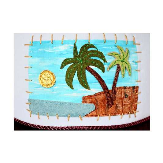 Patch Hat - Burgundy Double Palm Tree Foil Sun