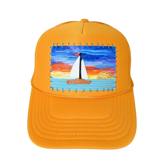 Patch Hat - YEL Sailboat Foil Sun Tropical Sky