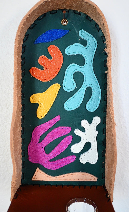 Plant Propagation Altar - Handmade Leather & Mixed Media Wall Art