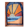Leather Sunrise Altar - Handmade Mixed Media Wall Art