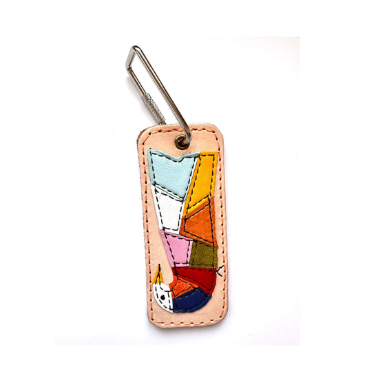 Leather Key Fob - Multi Bird