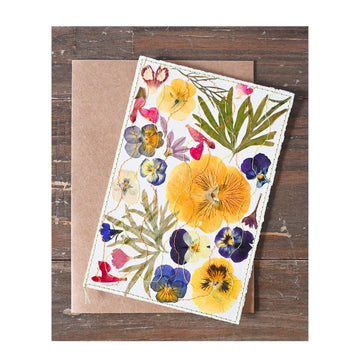 Handmade Card - Pressed Flowers - Flowers