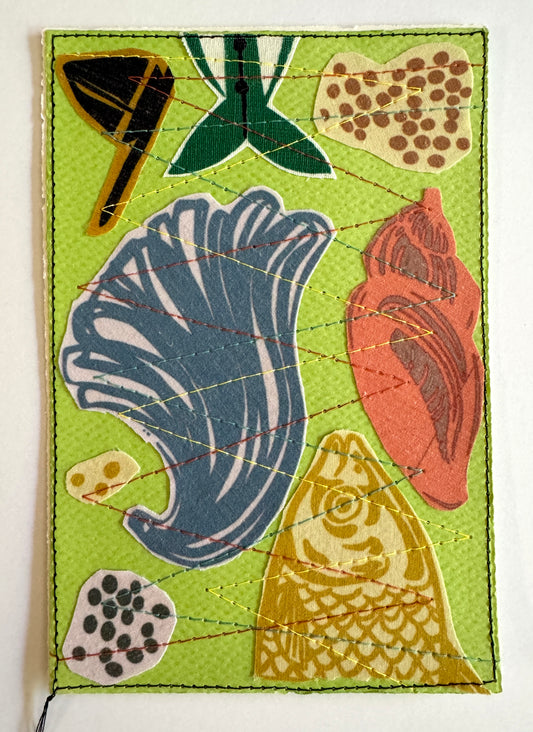 Handmade Card - Scrap Fabric YEL Fish