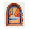 Leather Sunrise Altar - Handmade Mixed Media Wall Art