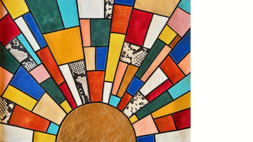 Original mixed-media artwork created from reclaimed materials.